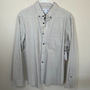 Old Navy Men's Button Up Built In Flex Everyday Shirt Slim Gray Sz L NWT